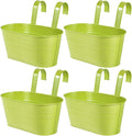 OBTANIM 4 Pack Metal Hanging Flower Pots Iron Railing Planter Outdoor Fence by OBTANIM