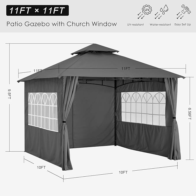 MASTERCANOPY Patio Gazebo Steel Frame Outdoor Gazebo - Image 2