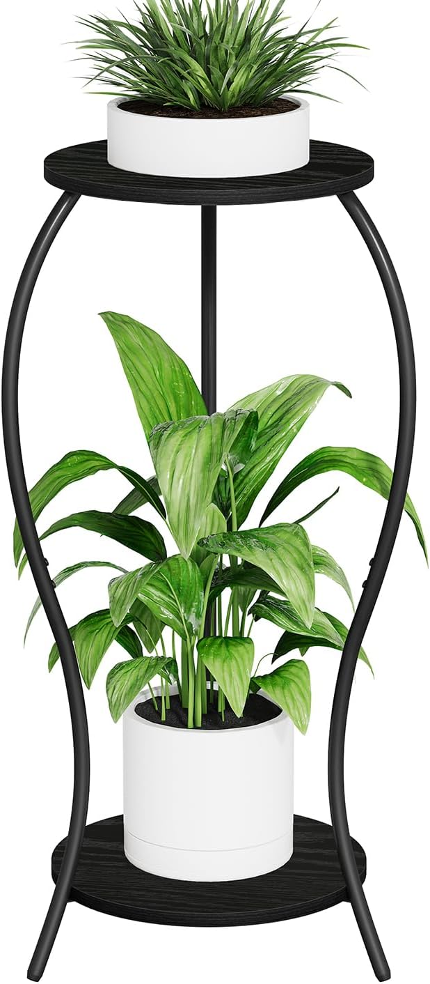 Plant Stand Indoor, 2 Tier Round Tall Plant Stand, Flower Pot Stand, Plant - Image 9