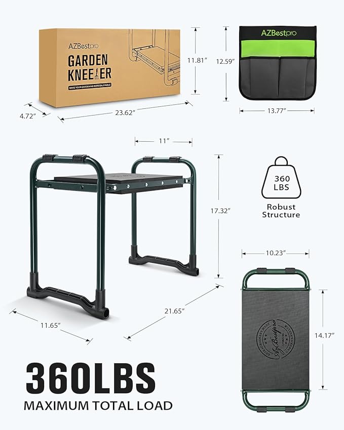 Garden Kneeler and Seat Heavy Duty, Upgraded Foldable Gardening Stool - Image 2
