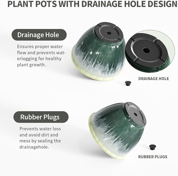 Flower Pots, 8 Inch Plastic Plant Pots - Image 5