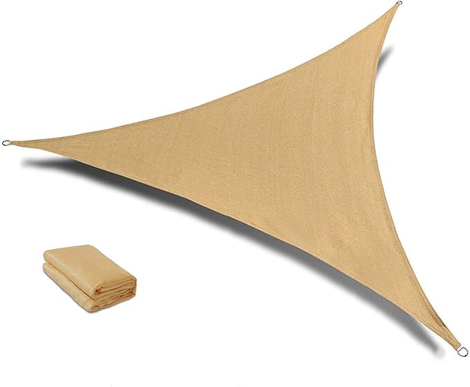 SUNLAX Sun Shade Sail 16' x 16' x 16' Sand Triangle Canopy Sail Shade Cover UV by SUNLAX