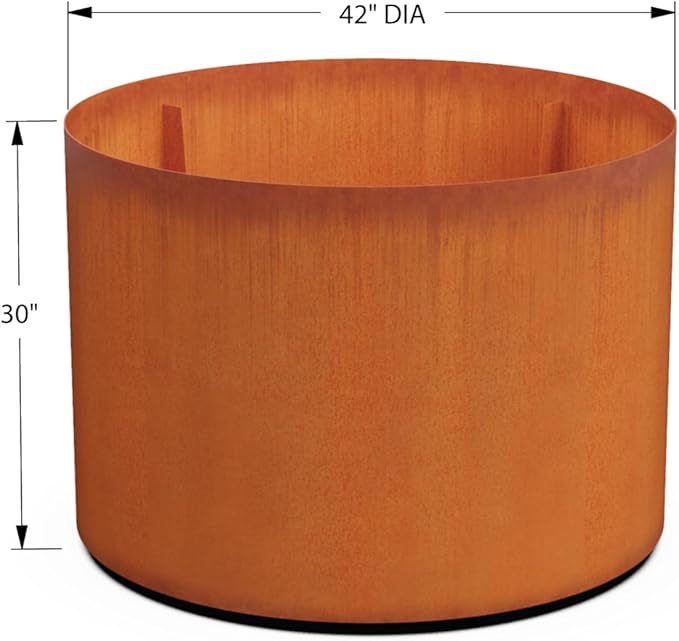 PLANTERCRAFT Corten Steel Metal Planter Box, Round Sizes, Modern Garden Steel - Image 5