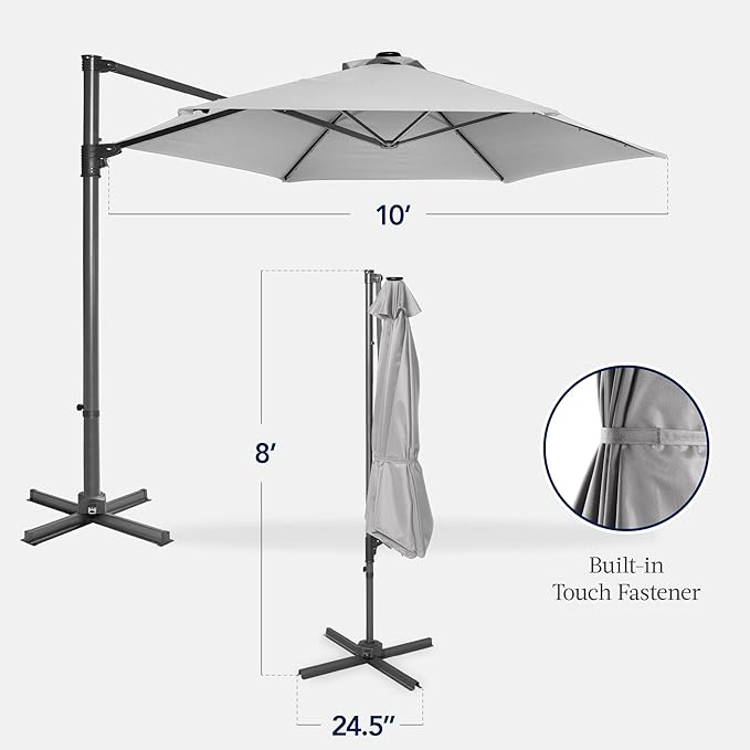 Best Choice Products 10ft Offset Cantilever Hanging Market Patio Umbrella - Image 2