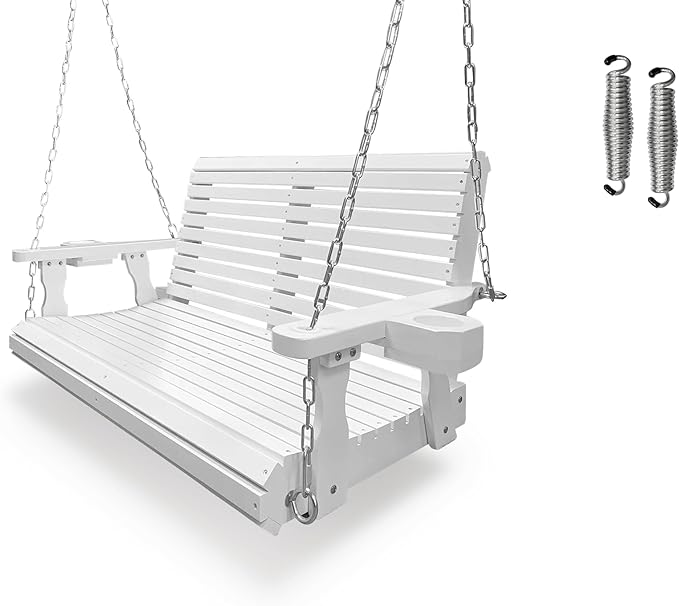 Wooden Porch Swing 2-Seater, Bench Swing by FortuneCandy