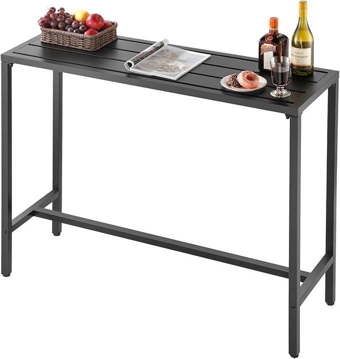 VEVOR Outdoor Bar Table, 47 x 15 in Patio Bar Table, Waterproof Top & Sturdy by VEVOR