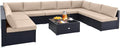Tangkula 10 Pieces Patio Sofa Set, Outdoor Wicker Conversation Set by TANGKULA