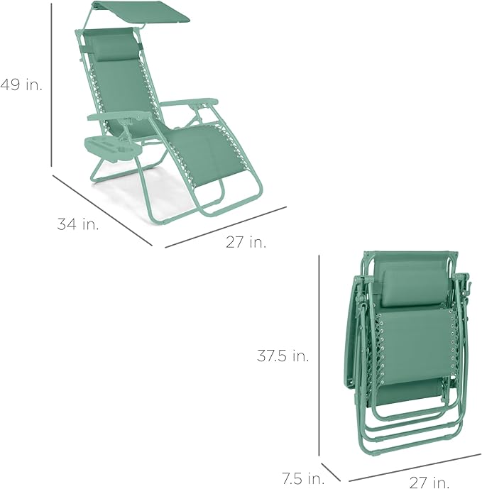 Best Choice Products Folding Zero Gravity Outdoor Recliner Patio Lounge Chair - Image 2