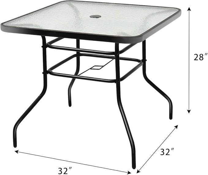 Tangkula 32" Square Outdoor Dining Table - Image 3
