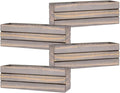 Wood Planter Box with Wine Crate Styled, 12x4 Inch Rectangular, Rustic Barn Wood by Unknown