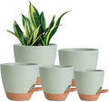 Plant Pots Indoor 7/6.5/6/5.5/5 Inch Self Watering Planters by Vanslogreen