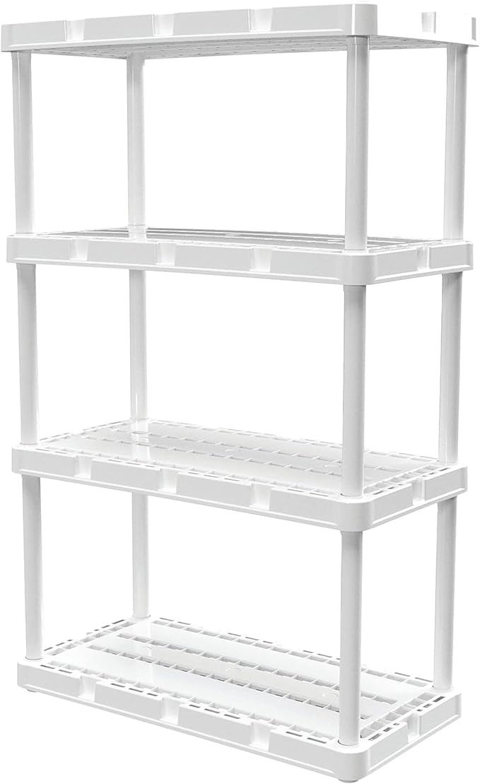 Gracious Living 3 Pack Light Duty Storage Shelves, Knect-A-Shelf 4-Shelf - Image 6