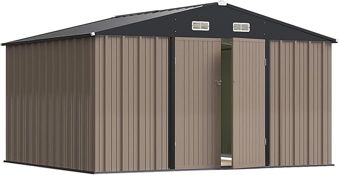 Greesum 10×8 FT Outdoor Storage Shed, Metal Storaged Sheds Without Floor - Image 3
