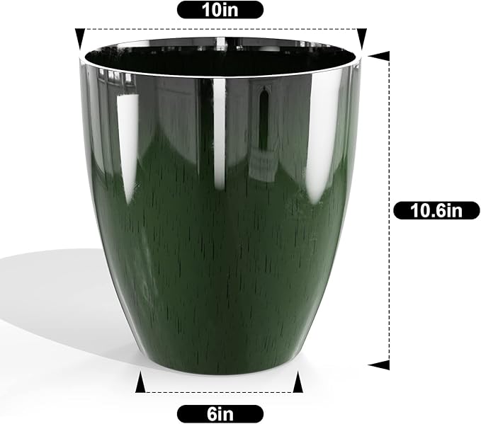 QCQHDU 10 inch Plant Pot with Drainage Hole, 2 Pack Sturdy Pots - Image 6