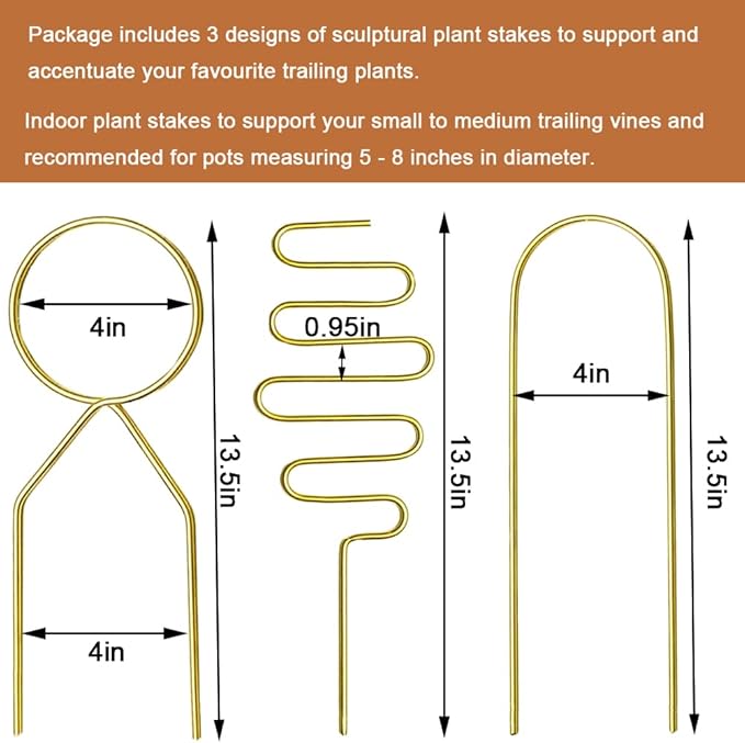 Small Metal Trellis for Potted Plants, Plant Support Stake Mini House Plant - Image 2