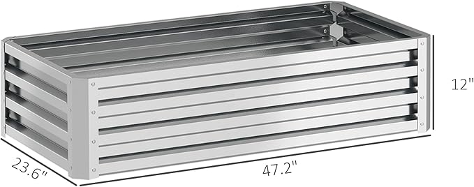 Outsunny Galvanized Raised Garden Bed, - Image 7