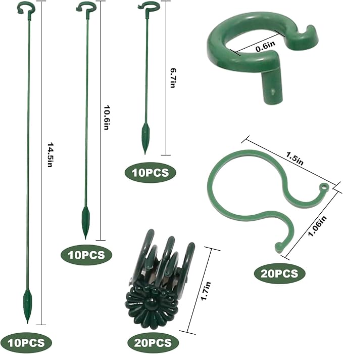 70PCS Plant Supports Stakes, 20 Garden Orchid Sticks Extended, 20 Orchid Clips - Image 2