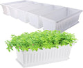 GREANER Plastic Flower Boxes Rectangle, 6 Pack Large Long Planter 16.9x7.48Inch by GREANER