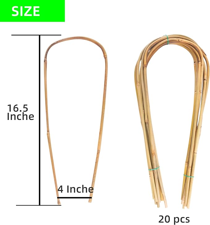 Avalution 16" Natural Bamboo Plants Trellis U-Hoop, Bamboo Gaeden Trellis - Image 2