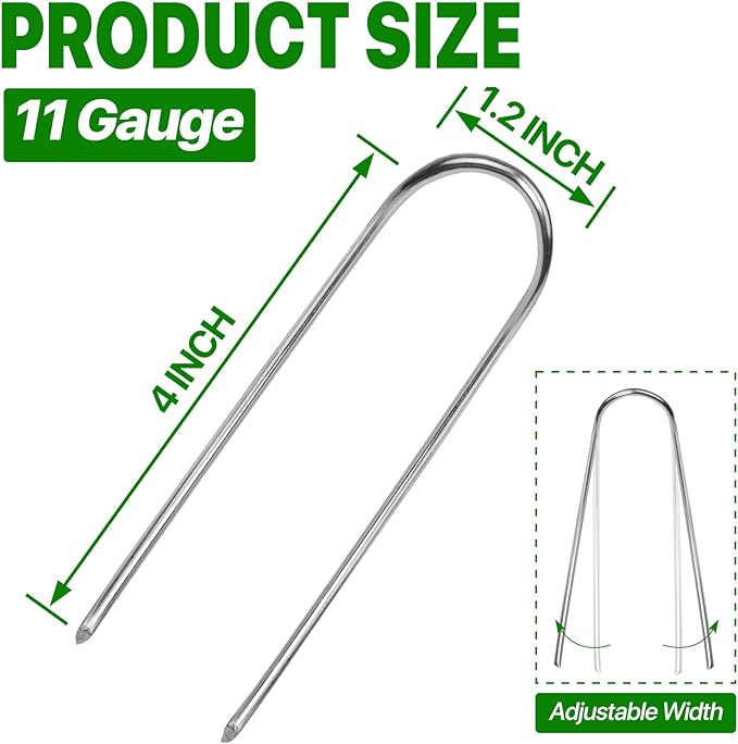U Shape Garden Stakes 90 Packs 4 Inch 11 Gauge Irrigation Tubing Stakes - Image 2