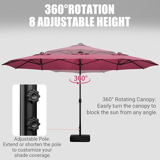 LEVELEVE 14FT Double-Sided Patio Umbrella - Image 2