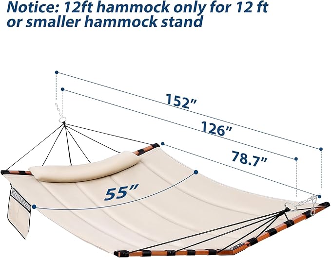 TegerDeger 12FT 2 Person Hammock Large Hammock 450LB Capacity - Image 6