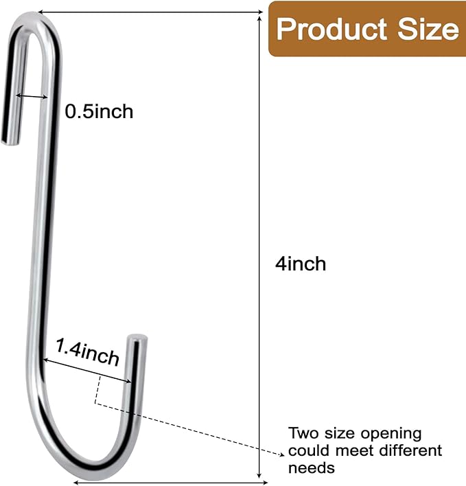 30 Pack Heavy Duty S Hooks Pan Pot Holder Rack Hooks Hanging Hangers S Shaped - Image 2