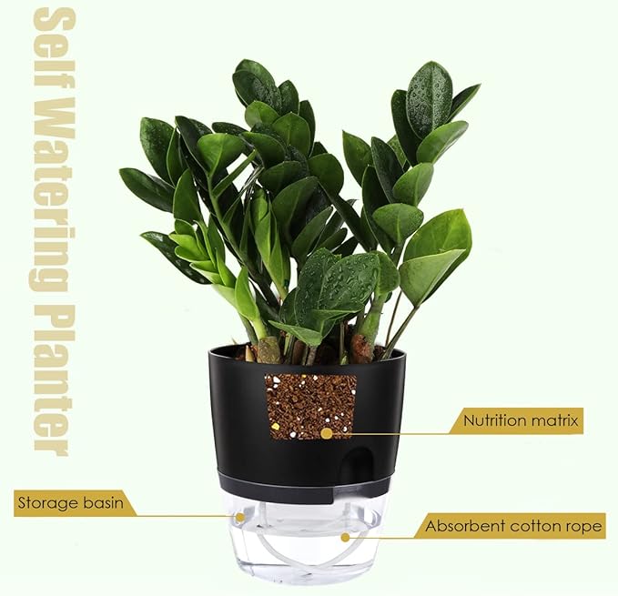 Vanavazon 6 Inch Self Watering Planter Pots - Image 2