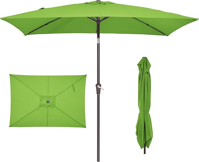 JEAREY 6.5x10 ft Rectangular Patio Umbrellas Rectangle Outdoor Umbrella by JEAREYOutdoorsCollection