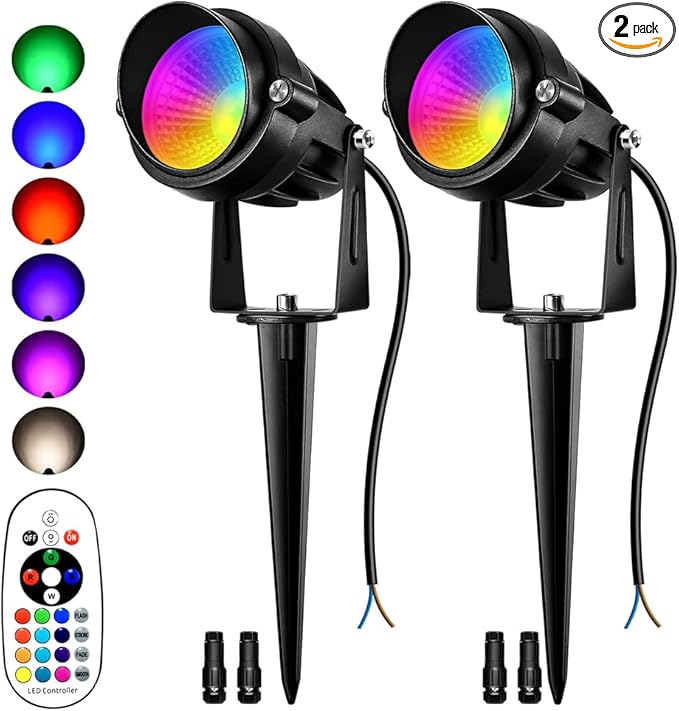 RGBW Low Voltage Landscape Lights, 16 Color Changing Outdoor Landscape Lighting by Aoaxl