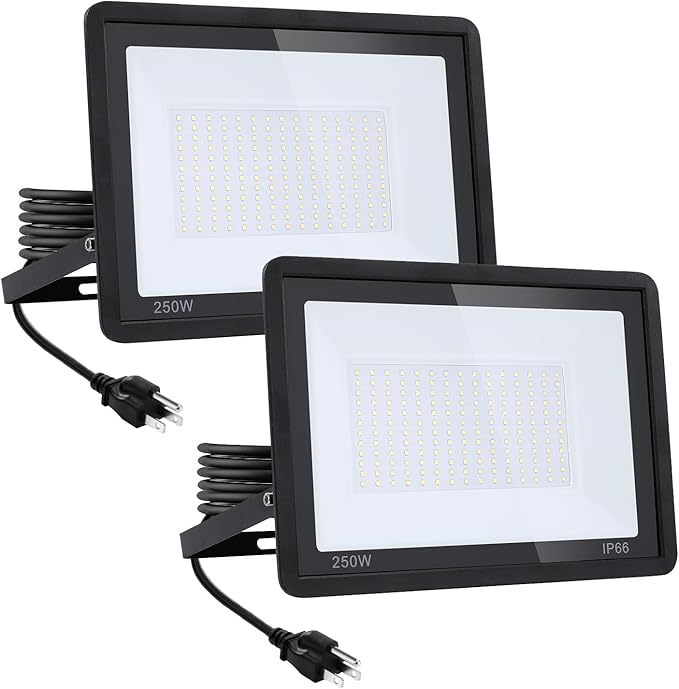 2Pack-250W LED Flood Light Outdoor, 27500lm LED Work Light by Lingwarm