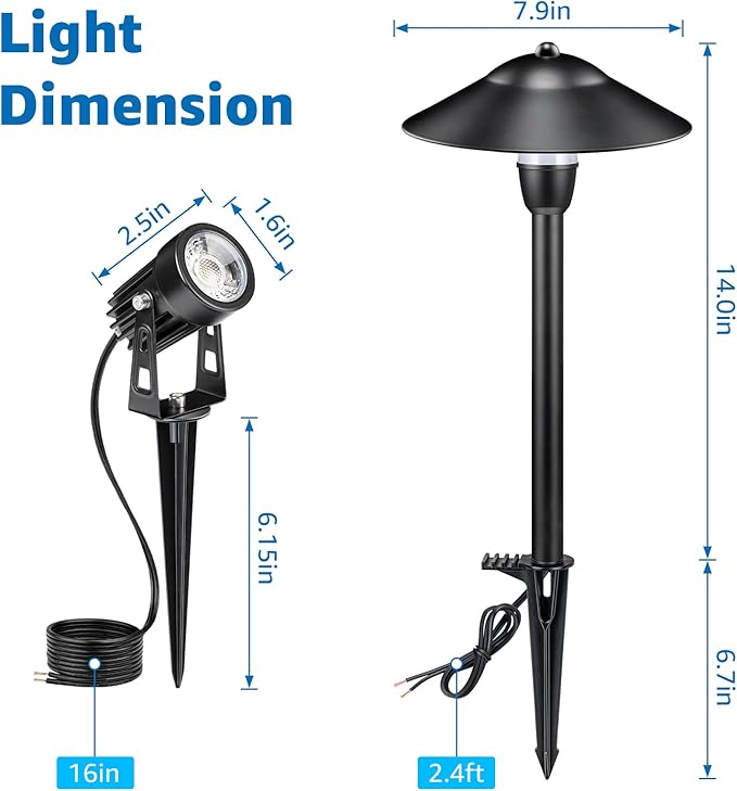 SUNVIE All-in-One LED Low Voltage Landscape Lighting Kit 6 Pathway Lights 2 - Image 8