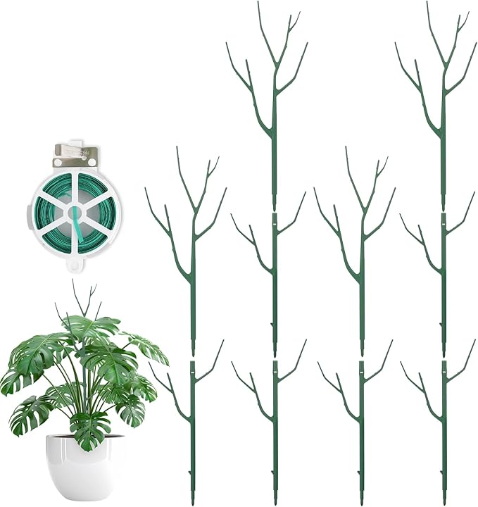 10 Pack Stackable Plant Support Stakes, Climbing Plant Support Structures by Qaobo
