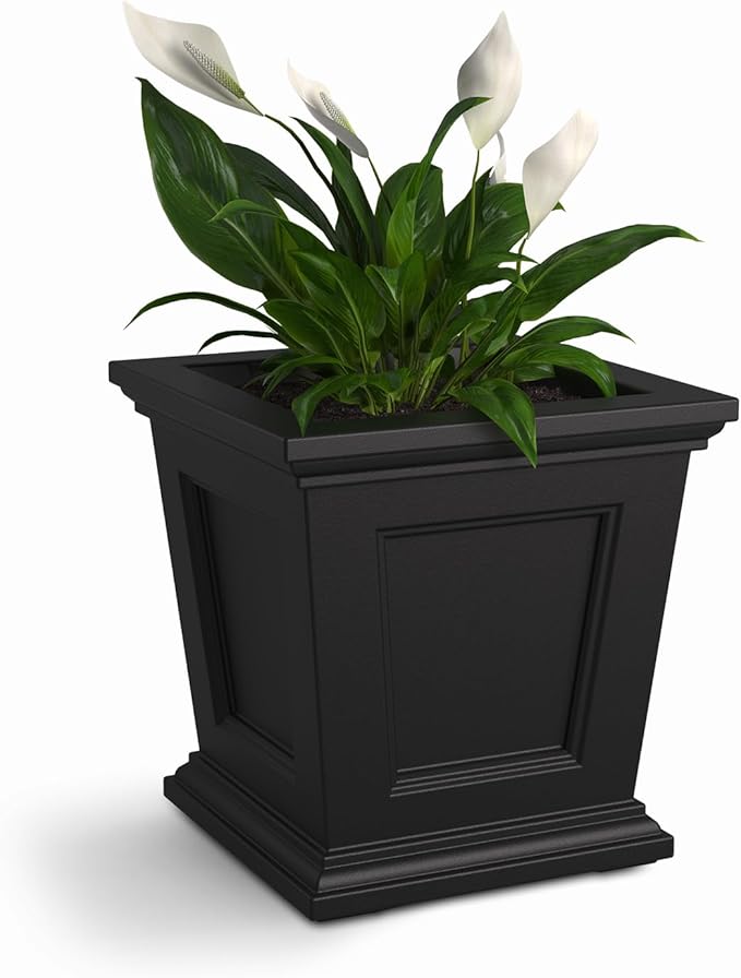 Mayne Fairfield 16-Inch Square Planter – Self-Watering, Weather-Resistant by Mayne