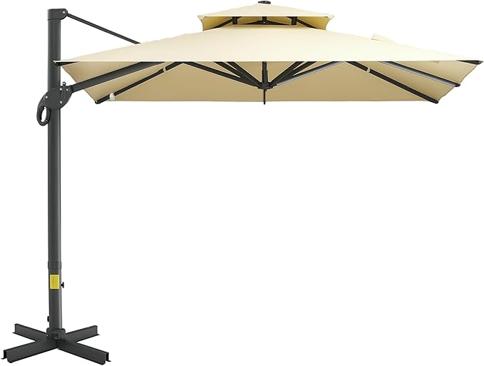 Outsunny 10ft Offset Patio Umbrella, Hanging Cantilever Umbrella, Square Shape by Outsunny