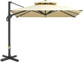 Outsunny 10ft Offset Patio Umbrella, Hanging Cantilever Umbrella, Square Shape by Outsunny