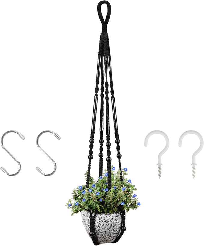 RIFNY Macrame Plant Hanger Indoor, 35 Inch Hanging Plant Holder by RIFNY
