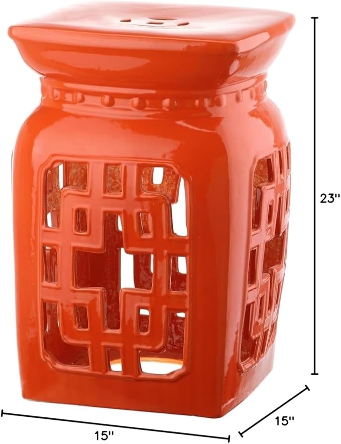 Safavieh Beijing Filigree Ceramic Decorative Garden Stool - Image 3