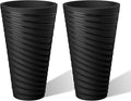 Kante 23 Inch Tall Planter Set of 2, Round Spiral Textured Flower Pots by Kante