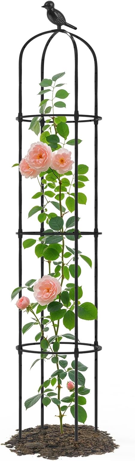 Garden Obelisk Trellis for Climbing Plants Outdoor by TrellumeGardenHome