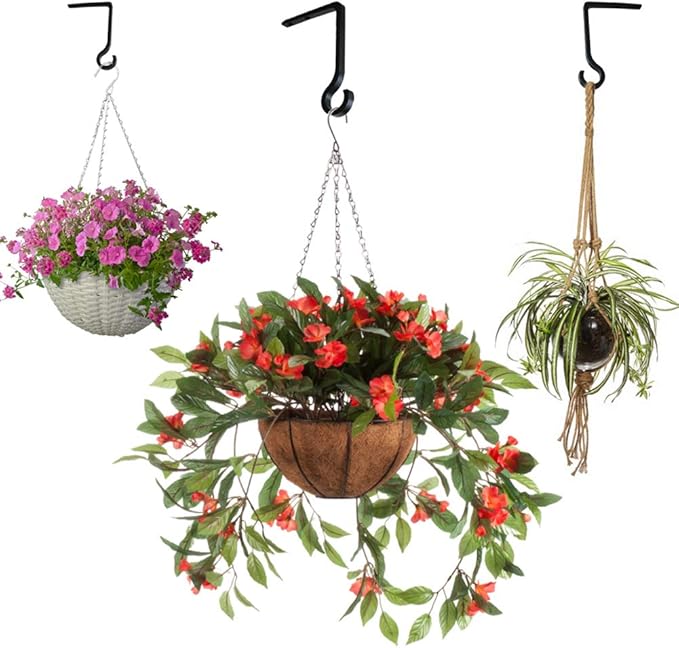 White Hanging Plant Bracket 6inch Metal Plant Hook Shepherds Hook Decorative - Image 5