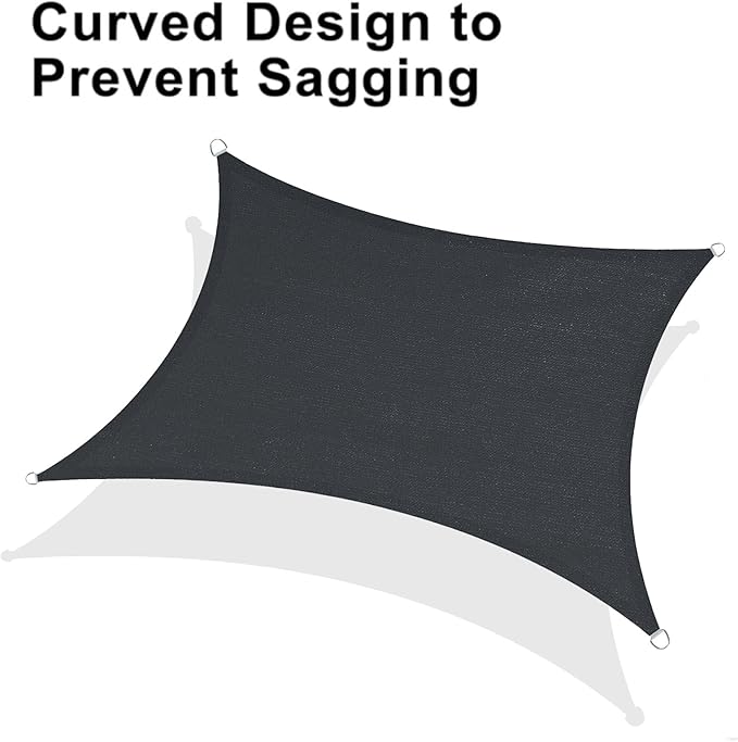 LOVE STORY Custom Size 8'x15' Graphite Grey Sun Shade Sail Rectangle UV Block - Image 6