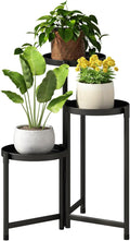 Plant Stand indoor outdoor-3 Tier black Tall Metal Flower Pot Holder 9in Wide by Atpddpey