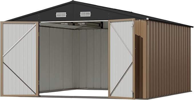 Devoko 10x12 FT Outdoor Storage Shed, Large Metal Storage Sheds - Image 2