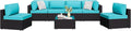 Shintenchi 7 Pieces Outdoor Patio Sectional Sofa Couch, PE Wicker Furniture by Shintenchi