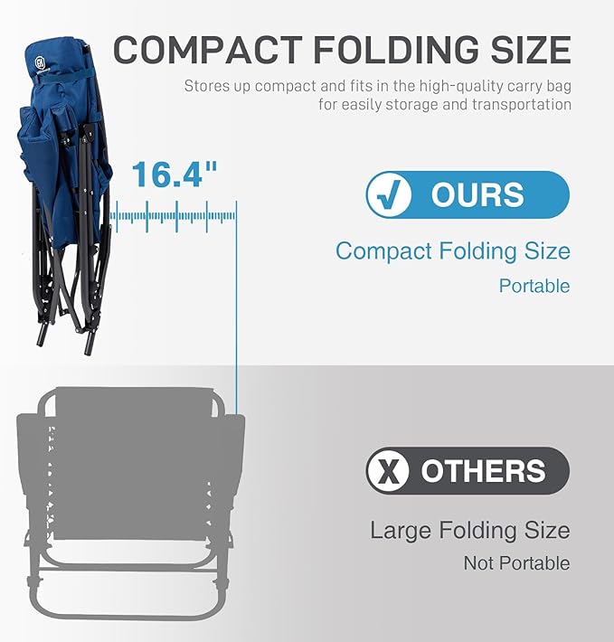 EVER ADVANCED Oversized Folding Rocking Camping Chair, Padded Portable Rocker - Image 6