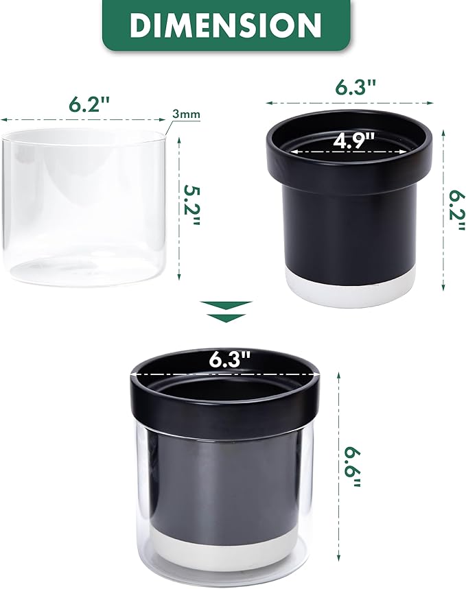 Phoenix Vine 6 Inch Self Watering Planter Pot - Image 2