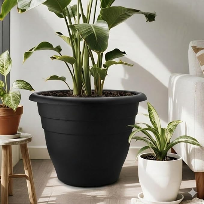 20 Inch Large Plant Pots Outdoor, 6 Pack Black Plastic Planters - Image 5