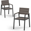 Outdoor Dining Chairs Set of 2, HDPS + Aluminum Patio Dining Chairs by Vexwalx