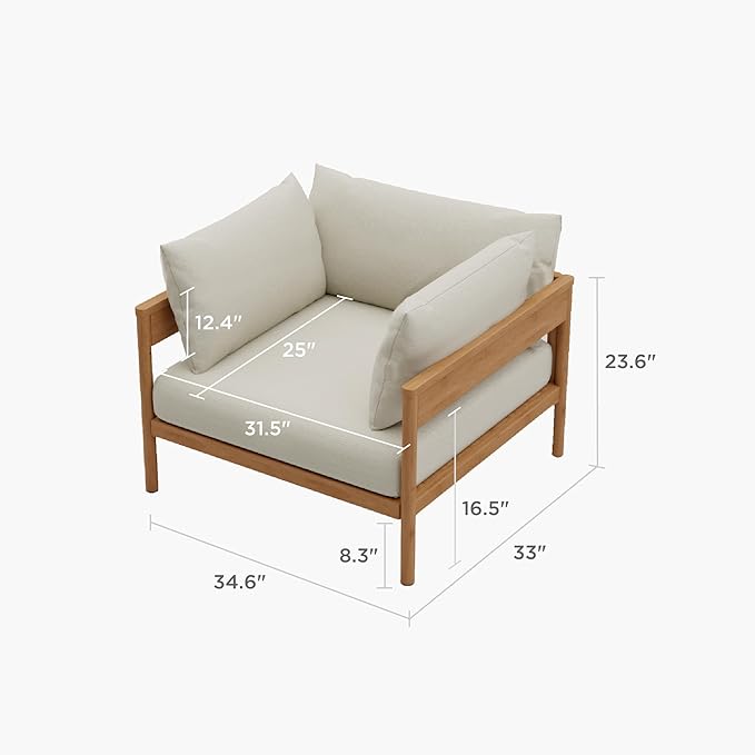 Acanva Modern Outdoor Patio Furniture Set, All-Weather Aluminium Conversation - Image 2